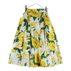 DOLCE & GABBANA (ドルチェアンドガッバーナ) 24SS イエローローズ 総柄 ミディアム フローラルスカート イエロー レディース F4CFET/HS5NOのサムネイル