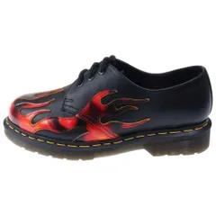 Dr.Martens (ドクターマーチン) 1461 FLAME 3 ホール フレイムデザイン レザー ローカットシューズ ブラック/レッド