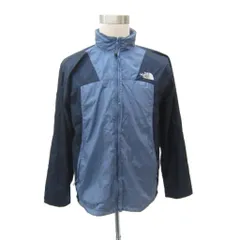 ザノースフェイス THE NORTH FACE アウトドアウエア ナイロンジャケット ミドル丈 105 XL ブルー スタンドカラー 切り替えデザイン /SY10 ■GY61