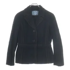 PRADA (プラダ) ワイルドステッチ フラワージャガード テーラードジャケット ブラック P521DRのサムネイル