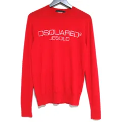 美品 DSQUARED2 ディースクエアード ロングスリーブ 長袖 クルーネック ロゴ ニット セーター S74HA1054 S17238 Sサイズ レッド メンズ レディース 古着 中古 USEDのサムネイル