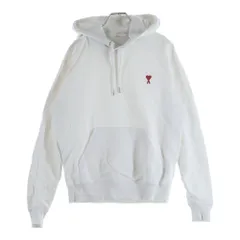 AMI Alexandre Mattiussi (アミアレクサンドルマテュッシ) Hoodie ハートロゴ刺繍 プルオーバースウェットパーカー フーディー ホワイト A21HJ008.730のサムネイル