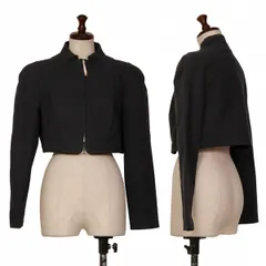 ティエリーミュグレーThierry Mugler コットンスタンドカラークロップドジャケット チャコール9AR