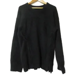 美品 RAGNE KIKAS Yohji Yamamoto ヨウジヤマモト サイドボタン クルーネック 長袖 ニット セーター サイズ2 ブラック レディース 古着 中古 USEDのサムネイル