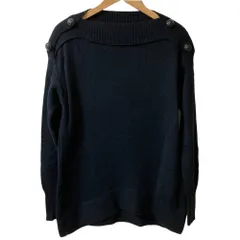 美品 BLAMINK ブラミンク C 5G TENJIKU BN LS 長袖 天竺 ニットセーター 36 ブラック レディース 古着 中古 USEDのサムネイル