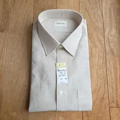 新品 Calvin Klein 半袖シャツ ／ベージュ 無地 コットン100% 41 メンズ
