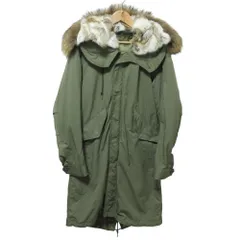 美品 Deuxieme Classe ドゥーズィエムクラス ラビットラクーンファー ライナー付き モッズコート 36 カーキ レディース 古着 中古 USED