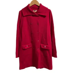 未使用 PICONE ピッコーネ ダブル ニット カーディガン コート サイズ38 パープル レディース 古着 中古 USED