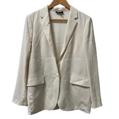 美品 24SS theory セオリー POWDER CREPE CASUAL BLAZER UL ブレザー テーラードジャケット サイズ00 アイボリー レディース 古着 中古 USED