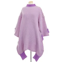 【中古】イッセイミヤケ ISSEY MIYAKE 2023年秋冬 ニット ワンピース パープルxホワイト【サイズ記載なし（Ｌ位）】【レディース】