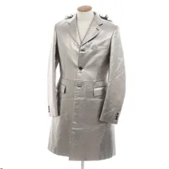 【中古】コムデギャルソンオムプリュス COMME des GARCONS HOMME PLUS 2023年秋冬 ポリエステル系 ファー チェスターフィールドコート シルバー【サイズM】【メンズ】