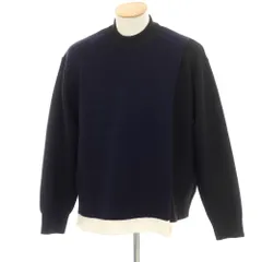 【中古】アンブッシュ AMBUSH ウールポリエステル系 モックネック プルオーバーニット ブラックxネイビー【サイズ1】【メンズ】のサムネイル