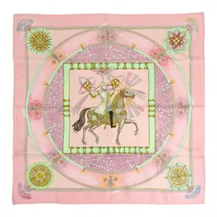 エルメス カレ 90 FEUX D’ARTIFICE 技巧の火 ユニセックス ピンク HERMES【中古】 【アパレル・小物】