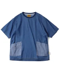 gym master ジムマスター Tシャツ メンズ ヒッコリー/ブルー 半袖 春 夏 春夏 ライトデニムTシャツ 薄手デニム ポケットTシャツ コットン100％ 軽量 涼しい G721752 M L XLのサムネイル