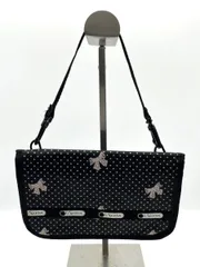 LeSportsac レスポートサック マルチポーチ 長財布 ブラック系 ドット柄 リボン柄 レディース ラウンドファスナー ストラップ取り外し可能