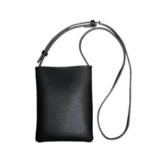 【新品】 [chamo] スマホポーチ スマホショルダー スマホポシェット レディース メンズ ミニショルダー 小さめ 軽量 多機能 長さ調整可能 おしゃれ 旅行 通勤 通学 貴重品収納(ブラック) 1