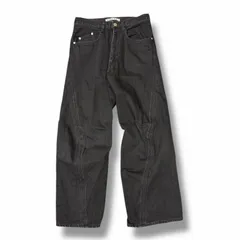 参考上代35200円 NVRFRGT 3D TWISTED WIDE LEG JEANS ツイストワイドレッグデニムパンツ ジーンズ ネヴァーフォーゲット NF251P14C ブラック 1 （11151M）