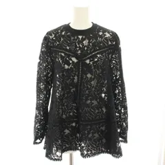 ザラウーマン ZARA WOMAN レースブラウス カットソー 長袖 花柄 総レース USA XS 黒 ブラック 4786/280/800 /YT ■ECB001