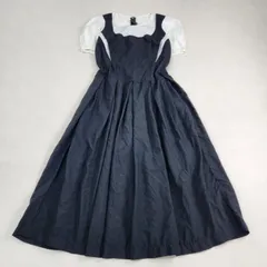 コムデギャルソン　ロングワンピース　ドッキング　パフスリーブ　フレアスカート　ブラック　ホワイト