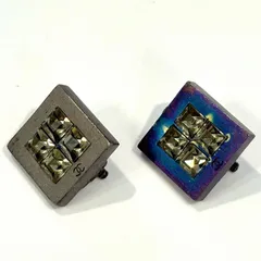 【鑑定済み】正規品 シャネル CHANEL イヤリング 95P ココマーク スクエア ラインストーン メタル シルバー【鑑定済み】正規品