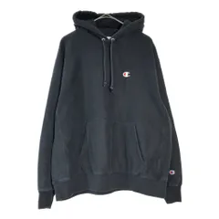 Champion チャンピオン REVERSE WEAVE リバースウィーブ ワンポイントロゴ スウェットパーカー ブラック(メンズ XL)中古 古着 X6324