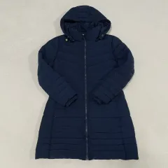 L Tommy Hilfiger トミーヒルフィガー ネイビー ロング ダウン アウター 0204
