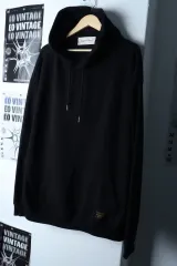 (XL-2XL) ラギッドハウス フード付きTシャツ オーバーサイズ 無地 ブラック-16CE9