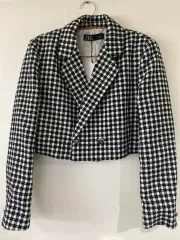 ザラ ZARA チェック ツイード クロップド ジャケット