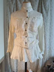 ヴィンテージ アイボリー レース ブラウス