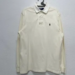 L ポロ ラルフ ローレン アイボリー ラグビー PK 長袖 カラーTシャツ N1228