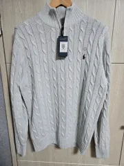 ポロ ラルフローレン ケーブルニット プルオーバー ライトグレー L (100 サイズ)