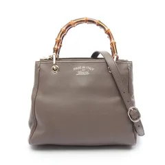 グッチ GUCCI ハンドバッグ バンブー ショッパー スモール 336032 グレージュ レザー バンブー スモール ショッパー レディース Used B