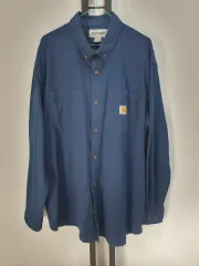 カーハート シャツ 長袖 ツーポケット シャツ ネイビー xl