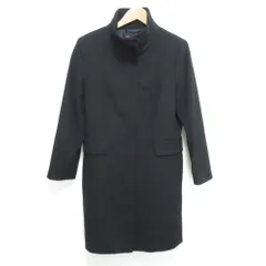良品 Max Mara STUDIO マックスマーラ ウール 比翼 スタンドカラーコート サイズ42 ブラック レディース 古着 中古 USEDのサムネイル