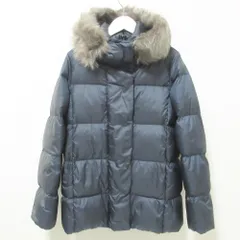 美品 MACKINTOSH マッキントッシュ フーデッド ダウンジャケット ブルゾン 34 ネイビー レディース 古着 中古 USEDのサムネイル
