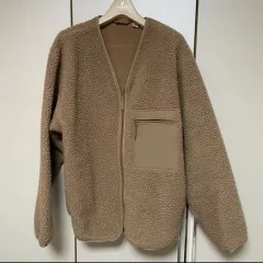 UNIQLO U フリース Vネック ジップアップ ジャケット M ブラウン