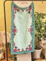 ヴィンテージ フラワー 刺繍 タオル