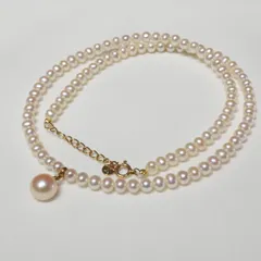 美品 ミキモトペルリータ K18 ベビーパール ネックレス/24-5628