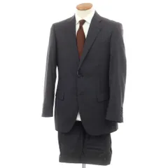 【中古】ダーバン D’URBAN ウールポリエステル ストライプ 2つボタンスーツ グレー【サイズ92A5  (M位)】【メンズ】のサムネイル