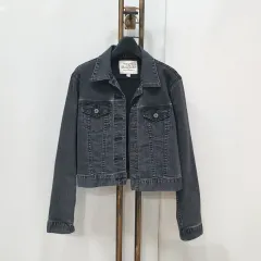 (kk68932) ユニクロ クロップド デニムジャケット M