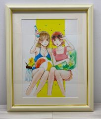 絵画 人物 水森亞土「人物」 サインF6サイズ額装済み 肉筆手描き