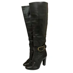 良品 DOLCE&GABBANA ドルチェアンドガッバーナ ニーハイブーツ I40 25cm相当 ブラック レディース 古着 中古 USEDのサムネイル