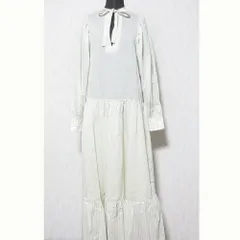 美品 TELA テラ グラフチェック ドルマンスリーブワンピース 42 オフホワイト レディース 古着 中古 USED