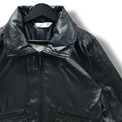 100 アディダス ファイヤーバード オール ブラック 光沢 ユーティリティ ジップアップ ジャケット