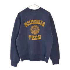 80年代 RUSSELL ATHLETIC ラッセル カレッジスウェット ネイビー(メンズ M)中古 古着 X6332