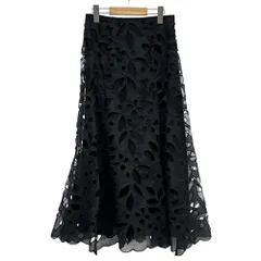 美品 25AW Mystrada マイストラーダ エンブロイダリマーメイドスカート 36 ブラック レディース 古着 中古 USED