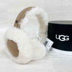 【新品】 UGG アグ イヤーマフラー イヤマフ シープスキン ベージュ系 ロゴ ファー