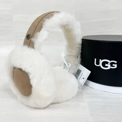 【新品】 UGG アグ イヤーマフラー イヤマフ シープスキン ベージュ系 ロゴ ファー