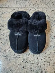 Bearpaw(ベアパウ) ブラック ファー スリッパ (240)