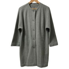미품 evam eva 에반에바 울 노 칼라 코트 사이즈 1 그레이 레이디스 헌옷 중고 USED